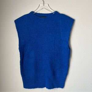 Banana Republic Factory Wool/Alpaca Blue Sleeveless Sweater Vest Size Small